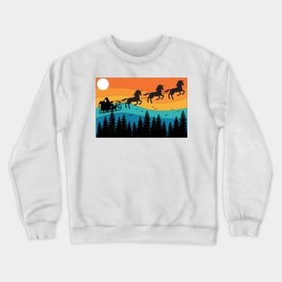 Retro Christmas Unicorn Santa Reindeer Vintage Unicorn Xmas Crewneck Sweatshirt